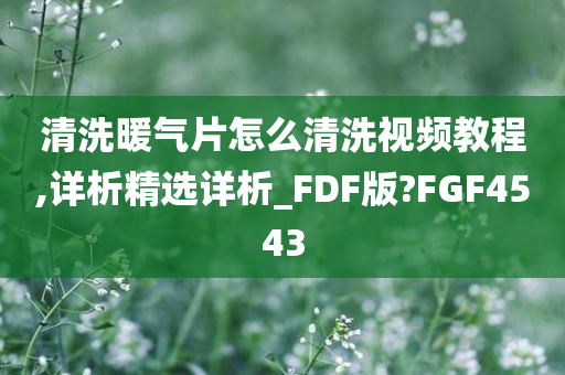 清洗暖气片怎么清洗视频教程,详析精选详析_FDF版?FGF4543