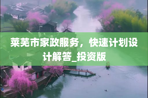 莱芜市家政服务，快速计划设计解答_投资版