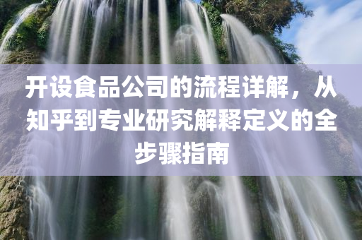 开设食品公司的流程详解，从知乎到专业研究解释定义的全步骤指南