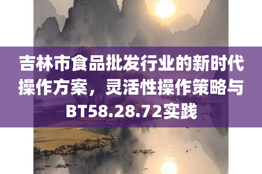 吉林市食品批发行业的新时代操作方案，灵活性操作策略与BT58.28.72实践