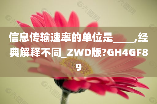 信息传输速率的单位是____,经典解释不同_ZWD版?GH4GF89