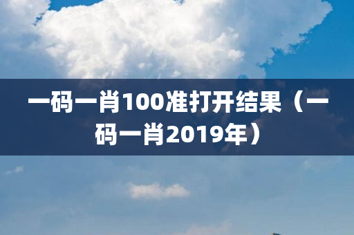 一码一肖100准打开结果（一码一肖2019年）