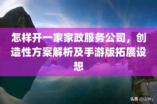 怎样开一家家政服务公司，创造性方案解析及手游版拓展设想