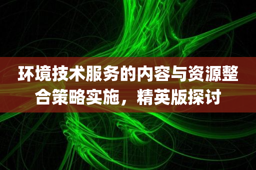 环境技术服务的内容与资源整合策略实施，精英版探讨