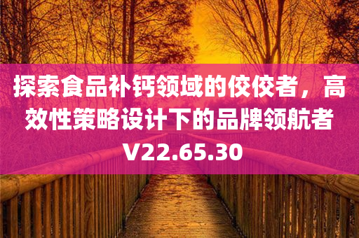 探索食品补钙领域的佼佼者，高效性策略设计下的品牌领航者 V22.65.30