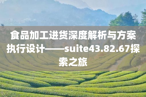 食品加工进货深度解析与方案执行设计——suite43.82.67探索之旅