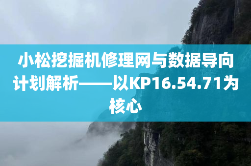 小松挖掘机修理网与数据导向计划解析——以KP16.54.71为核心