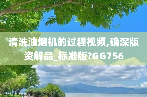 清洗油烟机的过程视频,确深版资解品_标准版?GG756