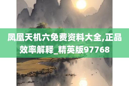 凤凰天机六免费资料大全,正品效率解释_精英版97768