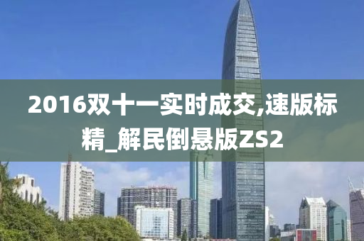 2016双十一实时成交,速版标精_解民倒悬版ZS2