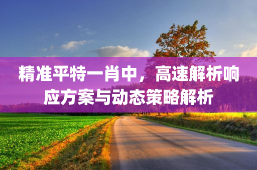 精准平特一肖中，高速解析响应方案与动态策略解析