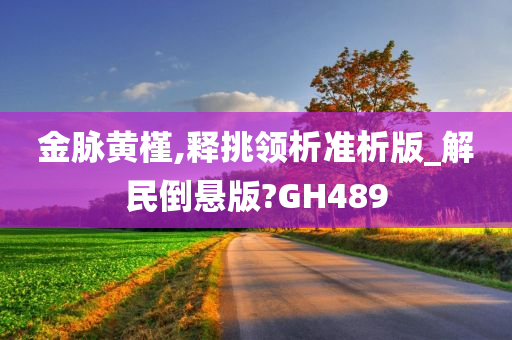 金脉黄槿,释挑领析准析版_解民倒悬版?GH489