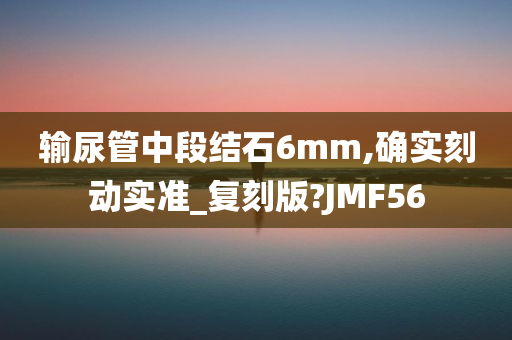 输尿管中段结石6mm,确实刻动实准_复刻版?JMF56