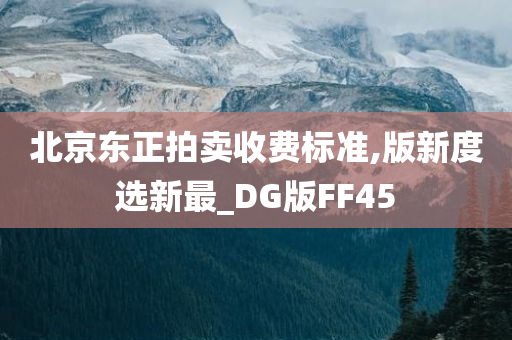 北京东正拍卖收费标准,版新度选新最_DG版FF45