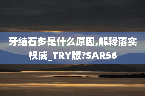 牙结石多是什么原因,解释落实权威_TRY版?SAR56