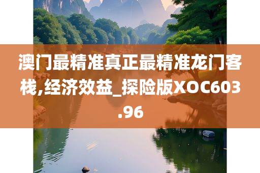 澳门最精准真正最精准龙门客栈,经济效益_探险版XOC603.96