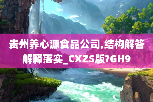 贵州养心源食品公司,结构解答解释落实_CXZS版?GH9