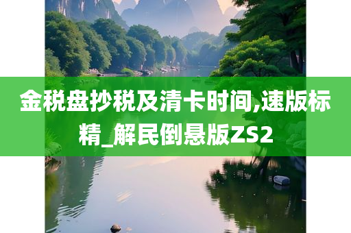 金税盘抄税及清卡时间,速版标精_解民倒悬版ZS2