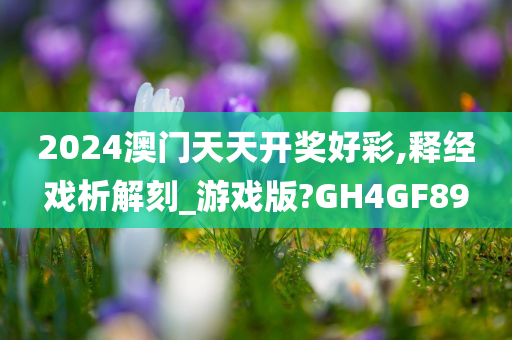 2024澳门天天开奖好彩,释经戏析解刻_游戏版?GH4GF89