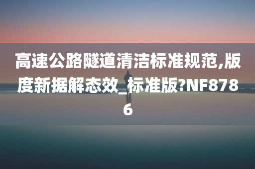 高速公路隧道清洁标准规范,版度新据解态效_标准版?NF8786