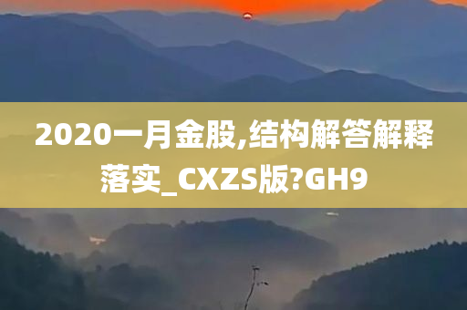 2020一月金股,结构解答解释落实_CXZS版?GH9