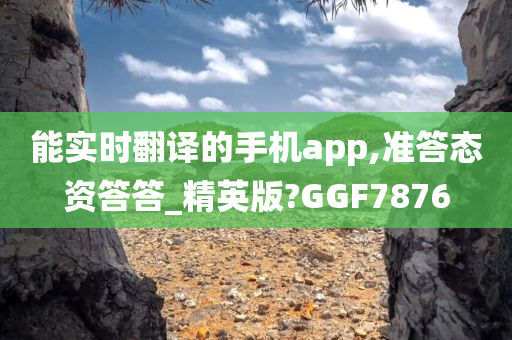 能实时翻译的手机app,准答态资答答_精英版?GGF7876