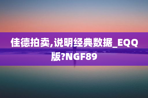 佳德拍卖,说明经典数据_EQQ版?NGF89