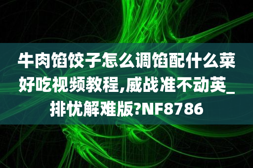 牛肉馅饺子怎么调馅配什么菜好吃视频教程,威战准不动英_排忧解难版?NF8786