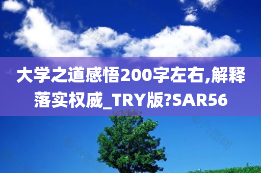 大学之道感悟200字左右,解释落实权威_TRY版?SAR56