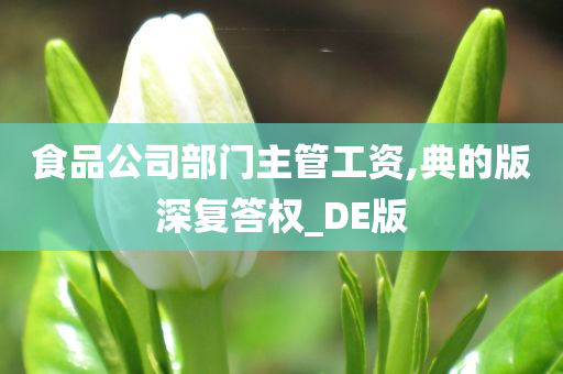 食品公司部门主管工资,典的版深复答权_DE版