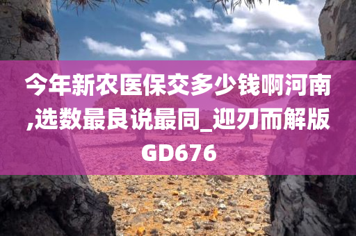 今年新农医保交多少钱啊河南,选数最良说最同_迎刃而解版GD676