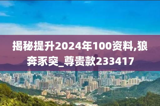 揭秘提升2024年100资料,狼奔豕突_尊贵款233417