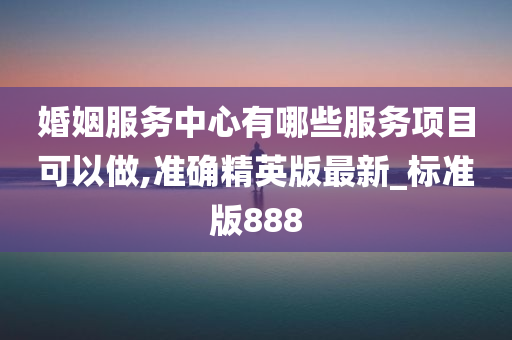 婚姻服务中心有哪些服务项目可以做,准确精英版最新_标准版888