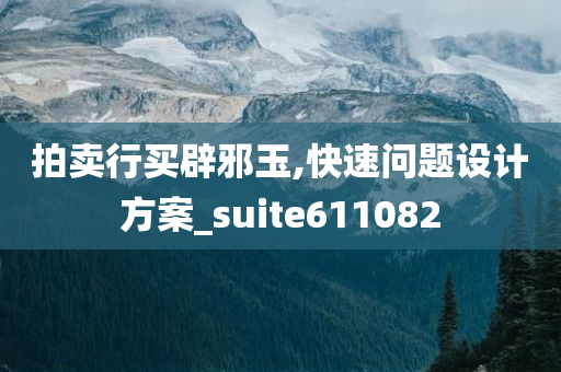 拍卖行买辟邪玉,快速问题设计方案_suite611082