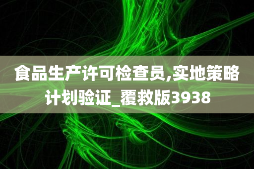 食品生产许可检查员,实地策略计划验证_覆救版3938