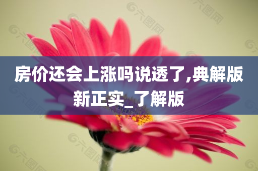 房价还会上涨吗说透了,典解版新正实_了解版