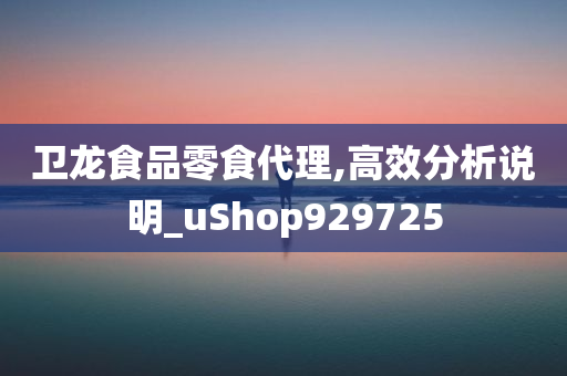 卫龙食品零食代理,高效分析说明_uShop929725