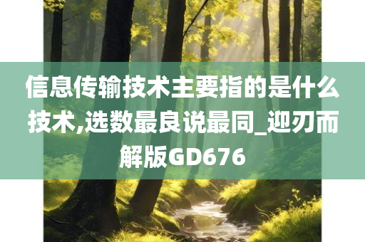 信息传输技术主要指的是什么技术,选数最良说最同_迎刃而解版GD676