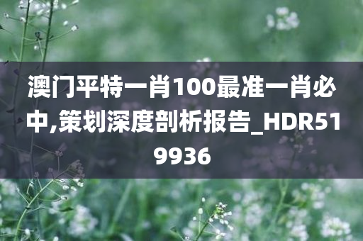 澳门平特一肖100最准一肖必中,策划深度剖析报告_HDR519936