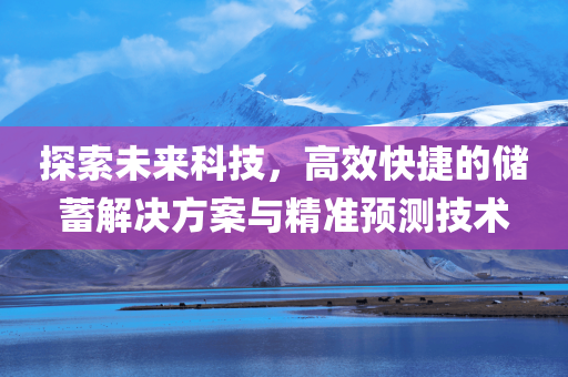 探索未来科技，高效快捷的储蓄解决方案与精准预测技术