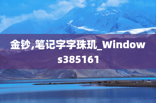 金钞,笔记字字珠玑_Windows385161