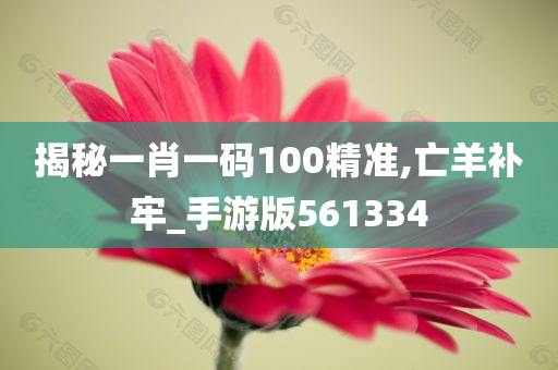 揭秘一肖一码100精准,亡羊补牢_手游版561334