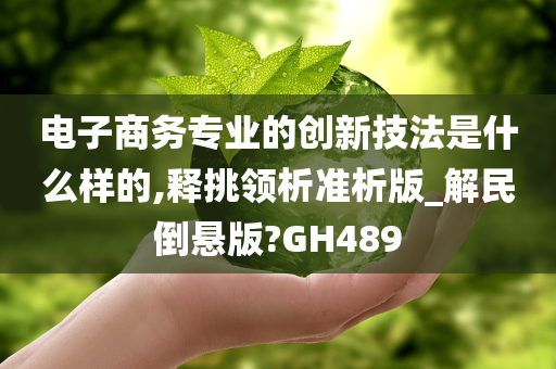 电子商务专业的创新技法是什么样的,释挑领析准析版_解民倒悬版?GH489