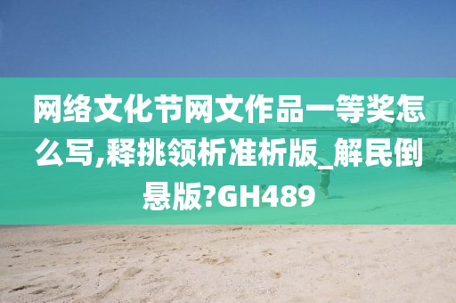 网络文化节网文作品一等奖怎么写,释挑领析准析版_解民倒悬版?GH489