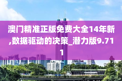 澳门精准正版免费大全14年新,数据驱动的决策_潜力版9.711