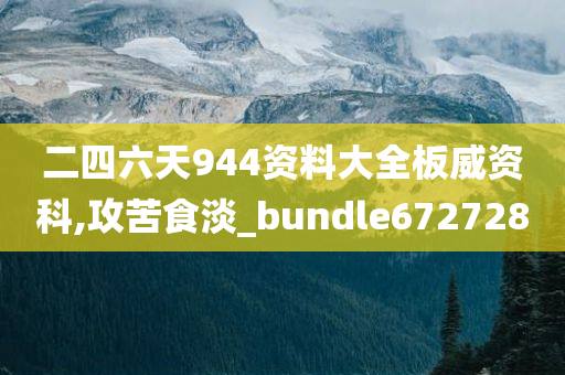 二四六天944资料大全板威资科,攻苦食淡_bundle672728