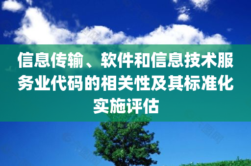 信息传输、软件和信息技术服务业代码的相关性及其标准化实施评估