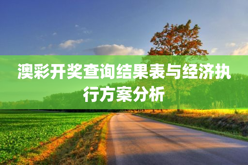 澳彩开奖查询结果表与经济执行方案分析