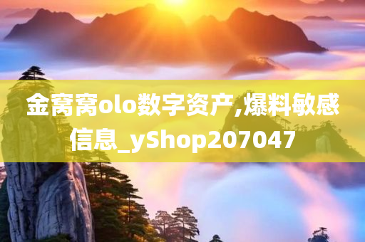 金窝窝olo数字资产,爆料敏感信息_yShop207047