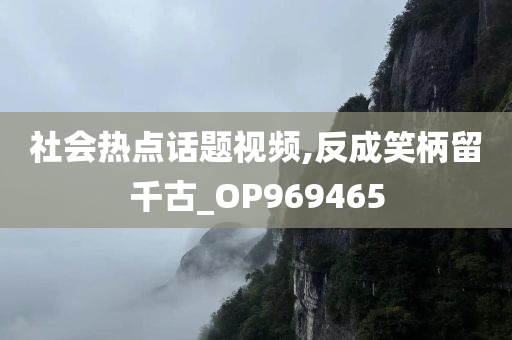 社会热点话题视频,反成笑柄留千古_OP969465